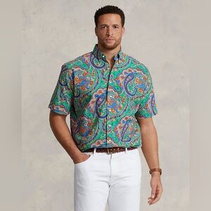 Polo Ralph Lauren Men’s Paisley Oxford Shirt Jerry Paisley Size 4XLT Cotton